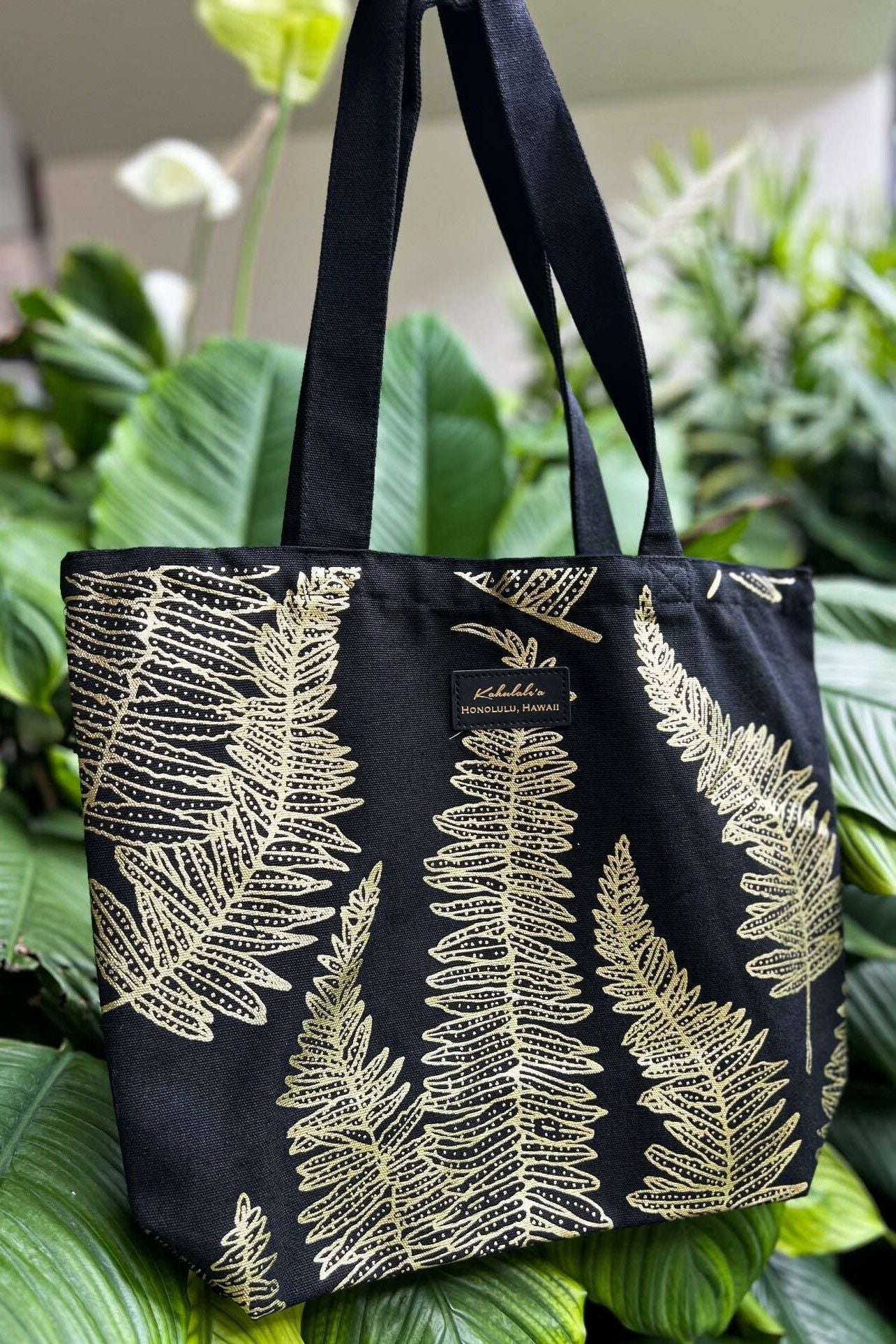 Black Gold Kupukupu Canvas Tote Bag ALL SALES FINAL