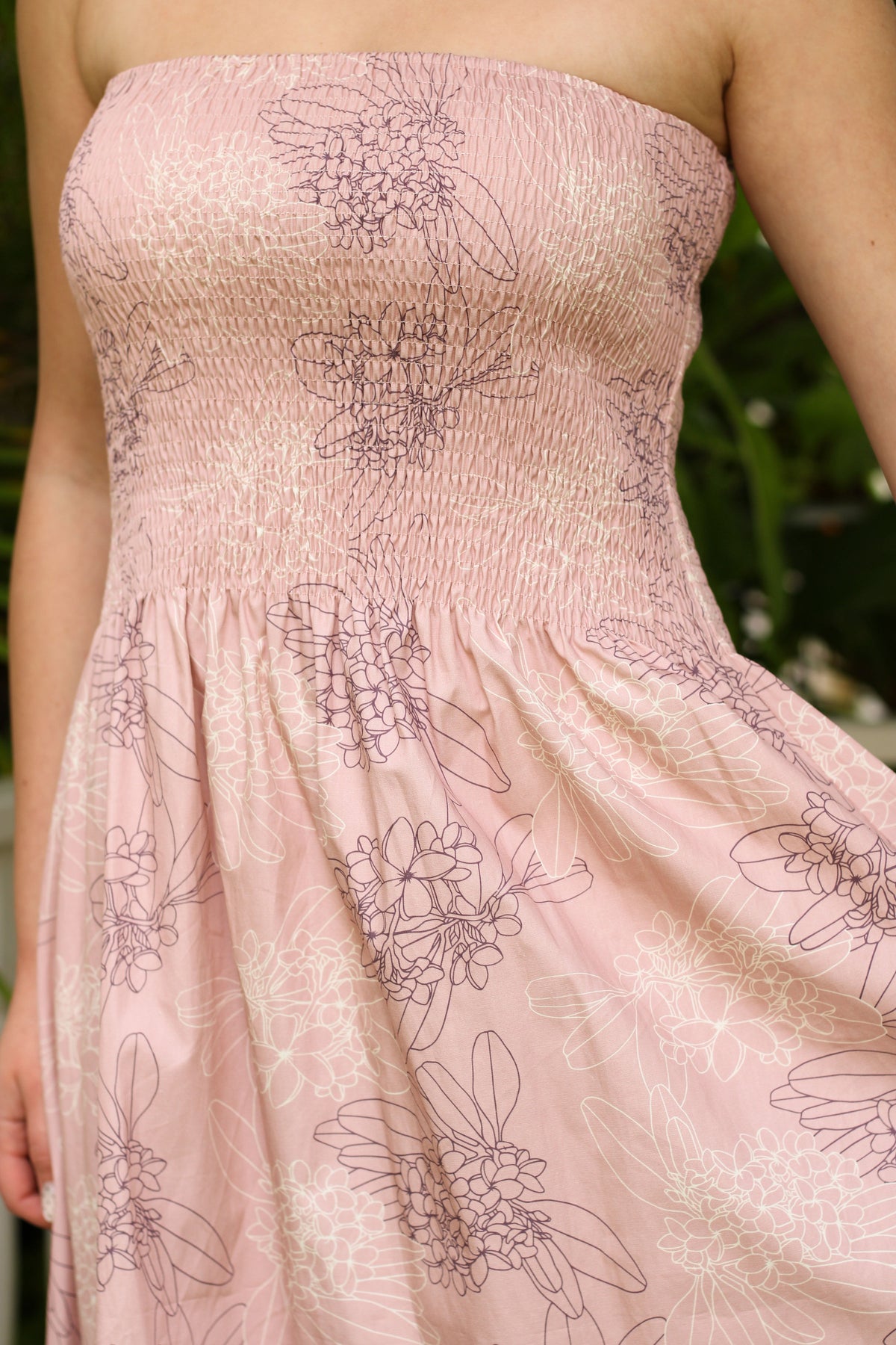Dress Kahuwai in Opal Pink Pua Melia - Close Up | Kahulale'a