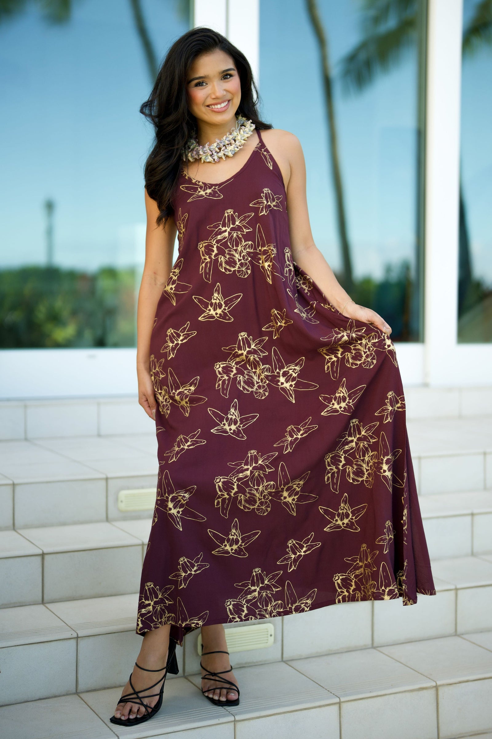 Dress Kuʻuipo Amethyst Gold Pua Kalaunu