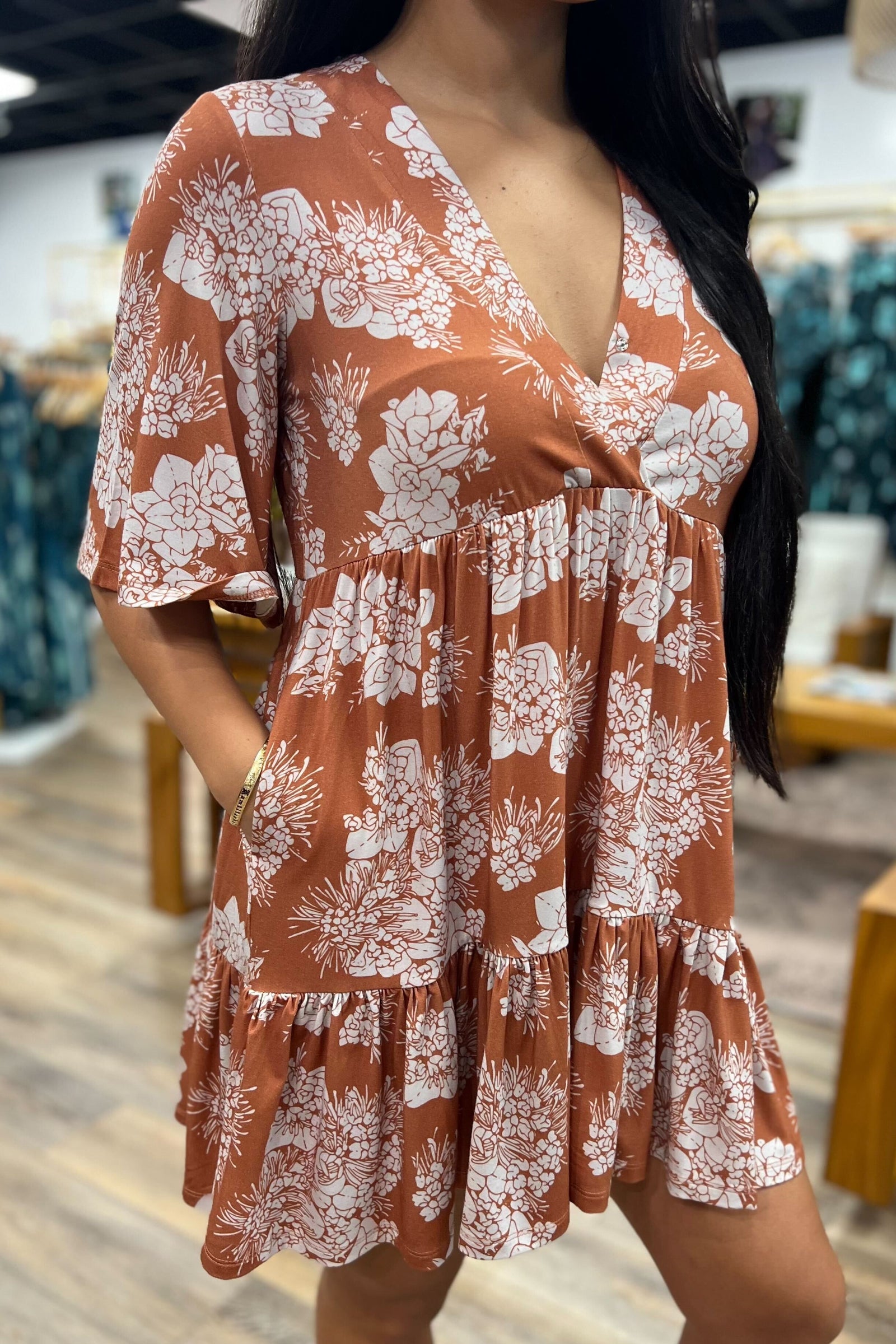 Dress Poipū Rust Lehua Nui