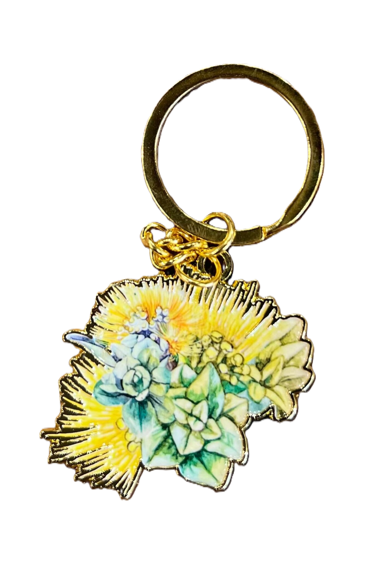 Yellow Lehua Mamo Keychain | Kahulaleʻa