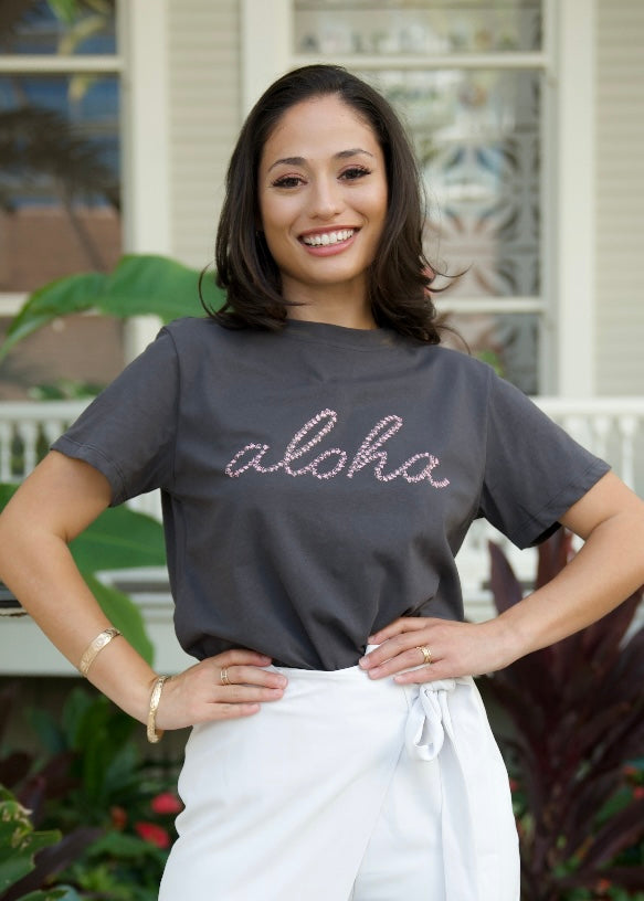 Aloha T-Shirt in Taupe | Kahulaleʻa