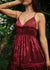 Women's Maxi Dress Noelle in Merlot Puakenikeni - Close Up | Kahulaleʻa