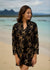 Women's Tunic Hanohano in Gold Ti Leaf & Black - Front View | Kahulaleʻa