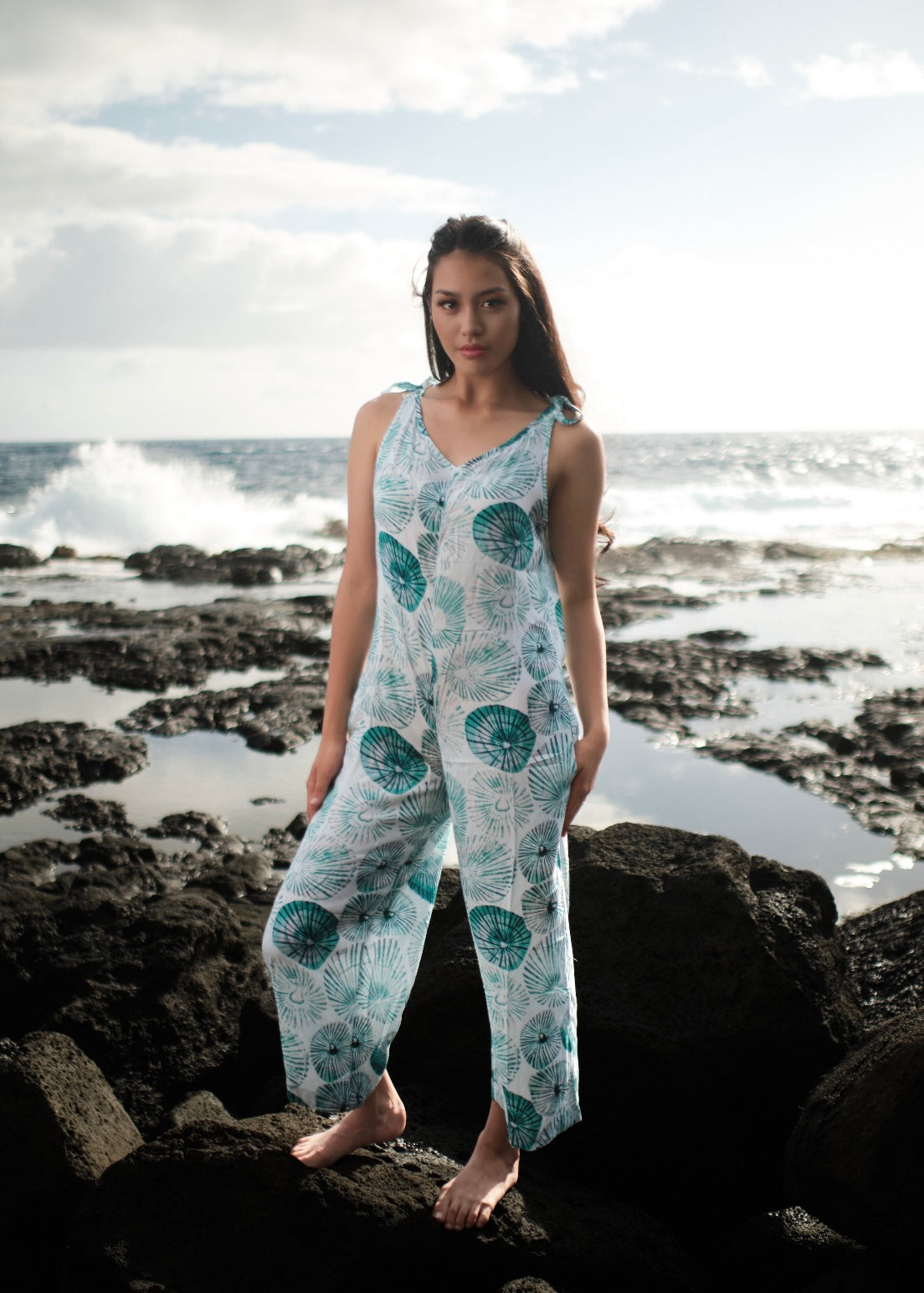Jumpsuit Waikulani White Maku’u ʻŌpihi