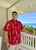 Mens Aloha Shirt Red Lei Loke