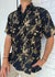 Mens Aloha Shirt Gold Ti Leaf