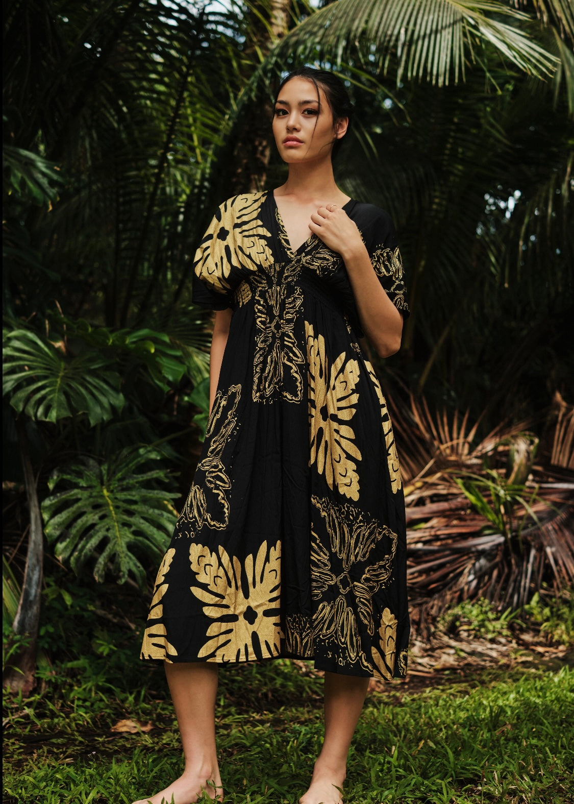 Dress Kamaile Black Gold Quilt