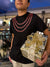 Women's Lei T-Shirt in Black & Red Lei Loke on Model | Kahulaleʻa