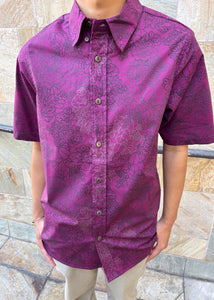 Mens Aloha Shirt Violet Liko