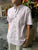 Mens Aloha Shirt White Pink Liko