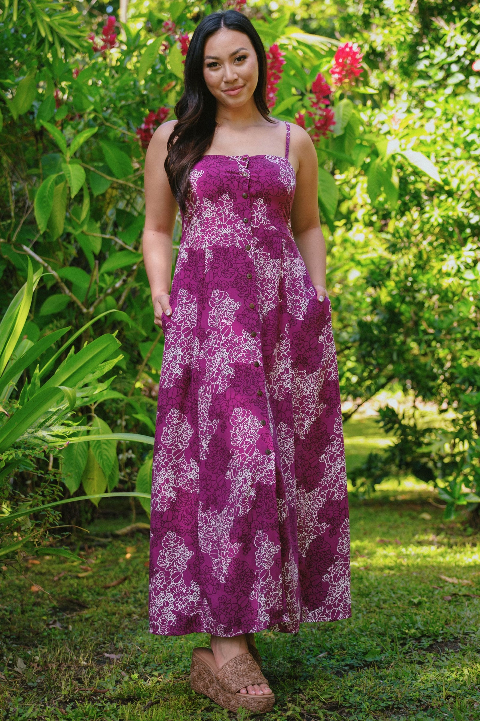Dress Haliʻa in Orchid Liko — Front View | Kahulaleʻa