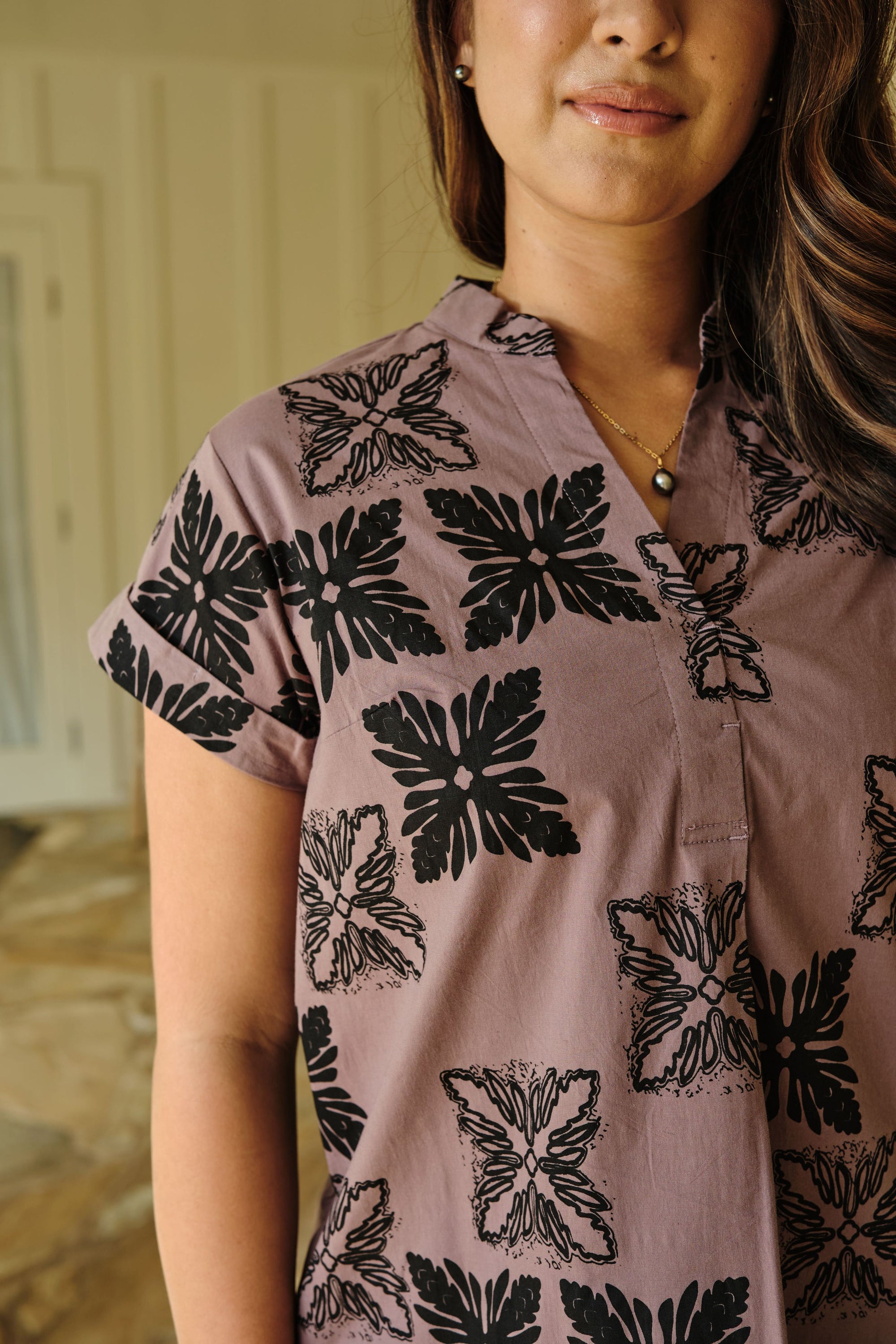Dress Hiʻilei Aubergine Tūtū's Quilt