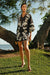 Dress Hoʻonanea Black Gold Embroidered Naupaka