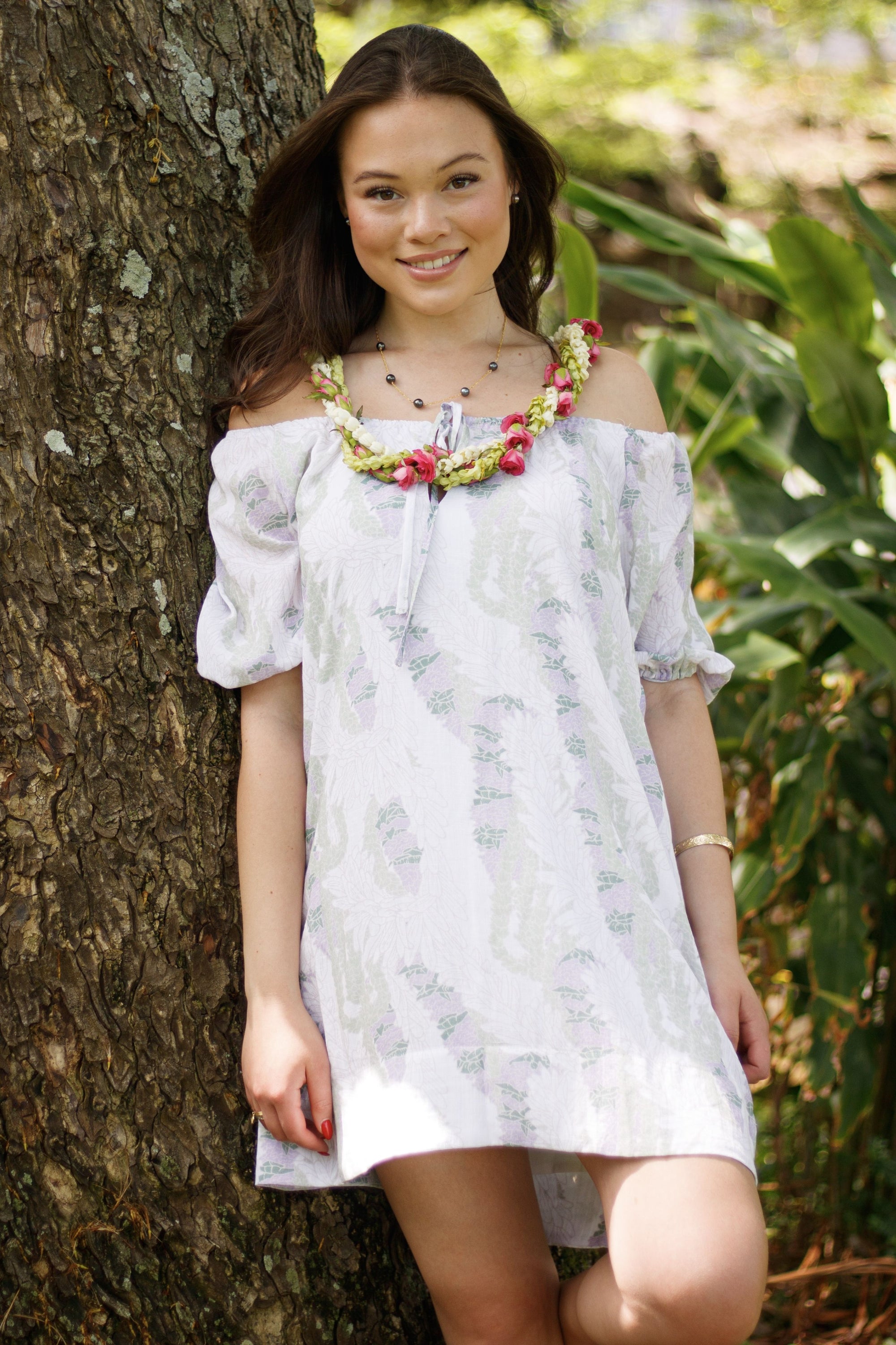 hawaii dress 655 Floral Halter Ranee's Long maxi cocktail dress made in Hawaii Miss International Hawaii's national costume