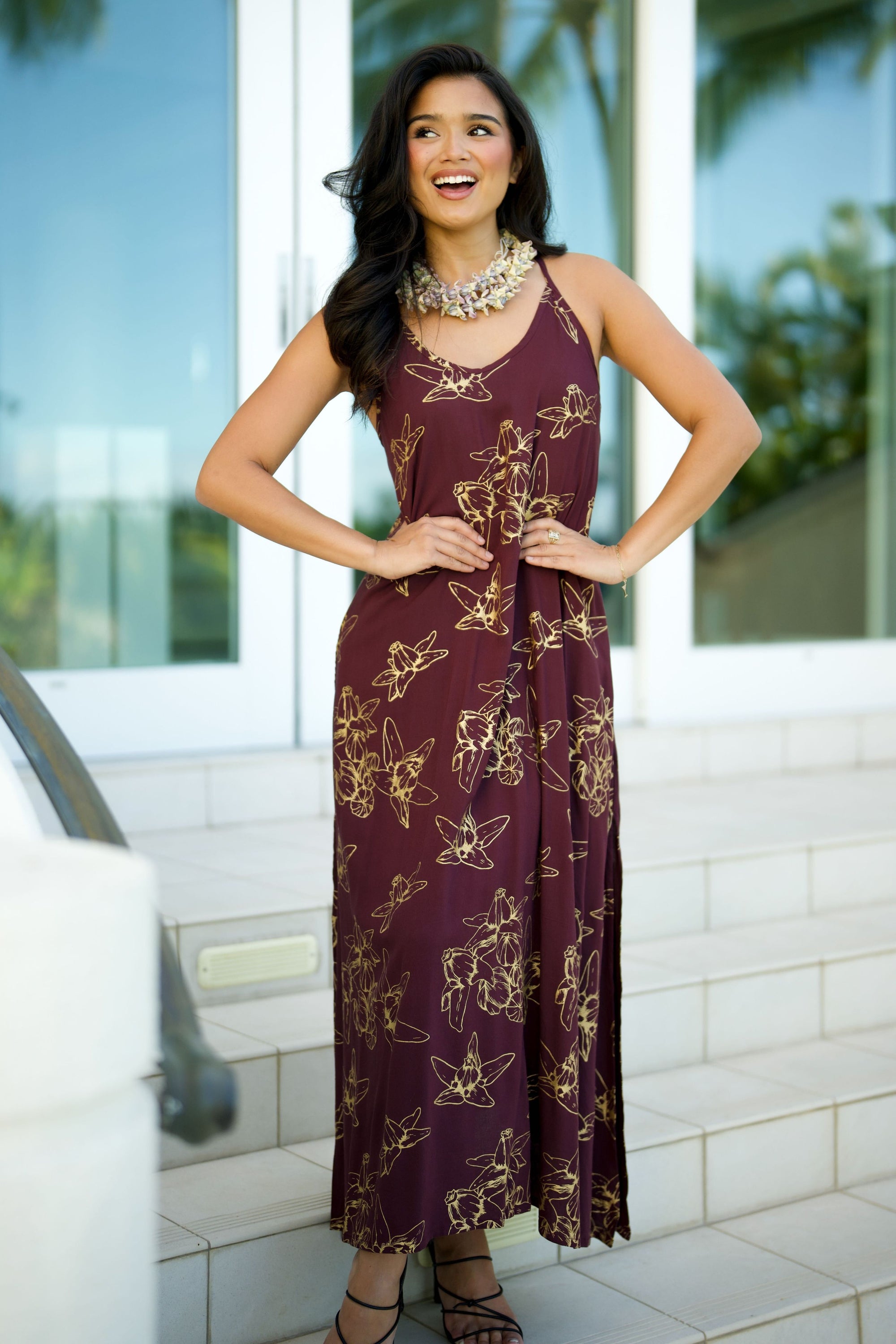 Dress Kuʻuipo Amethyst Gold Pua Kalaunu