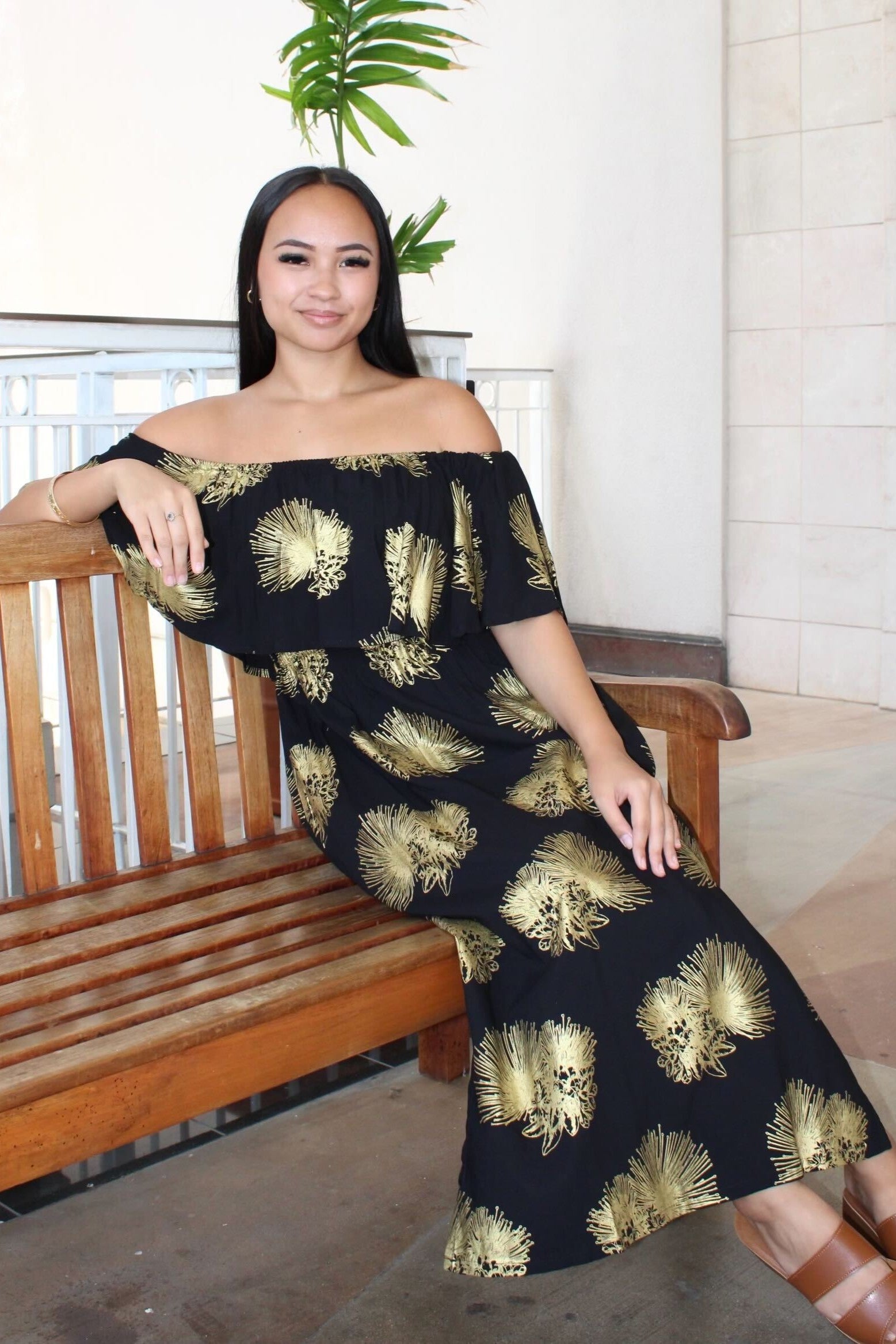 Dress Lahela Black Gold Hōpoelehuaopuna