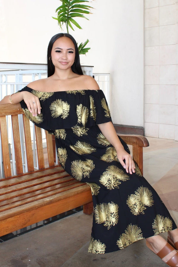 DressLahelaBlackGoldHopoelehua