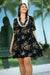 Dress Lokelia Black Gold Pua Kalaunu