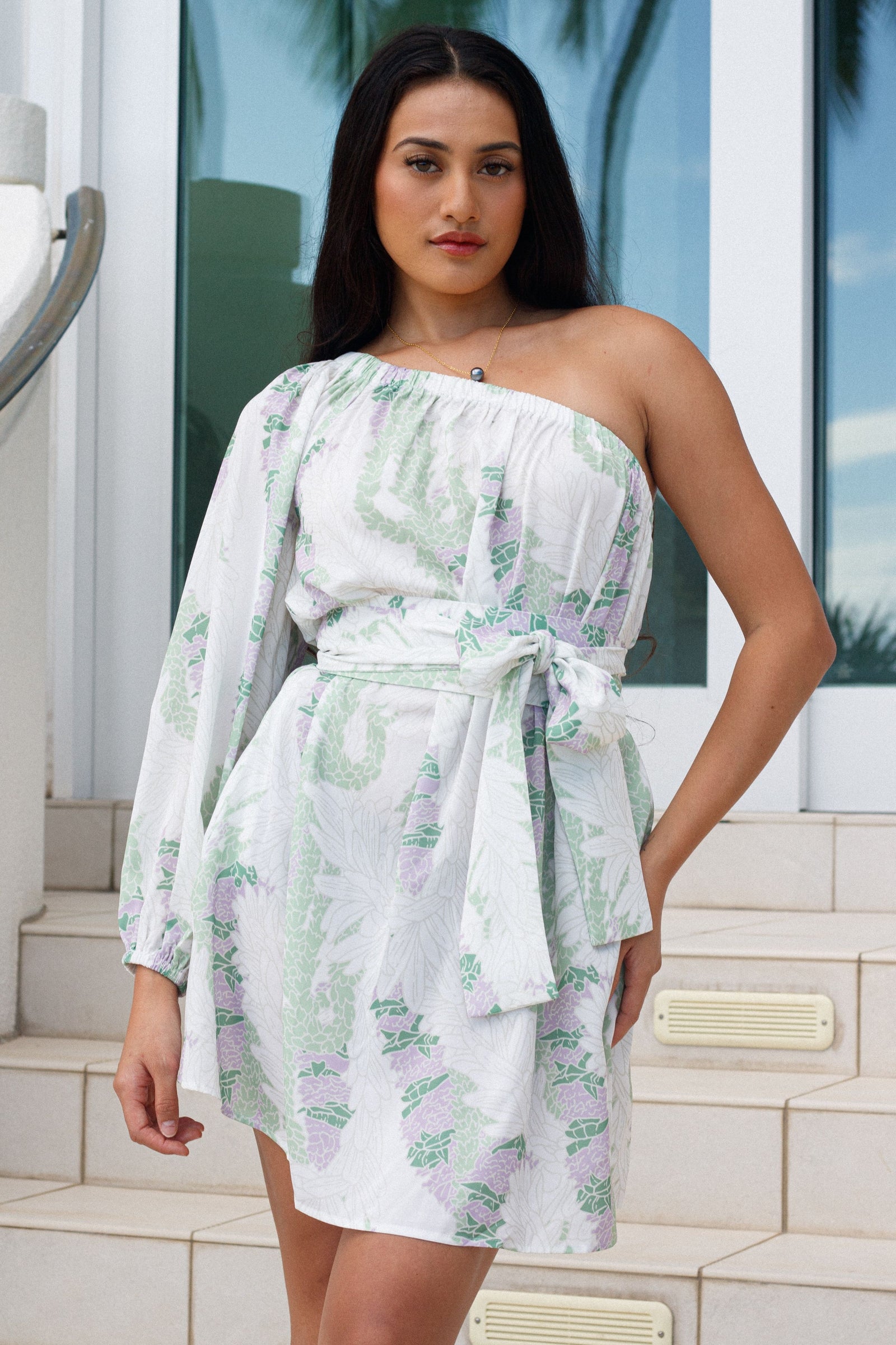 hawaii dresses for women Nalani Long Rayon Hawaiian Dress Maxi V-Neck Tea Length Aqua / M Long maxi cocktail dress made in Hawaii Dresses Collection Women's Dresses: