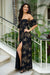 Dress Minoaka Black Gold Pua Kalaunu