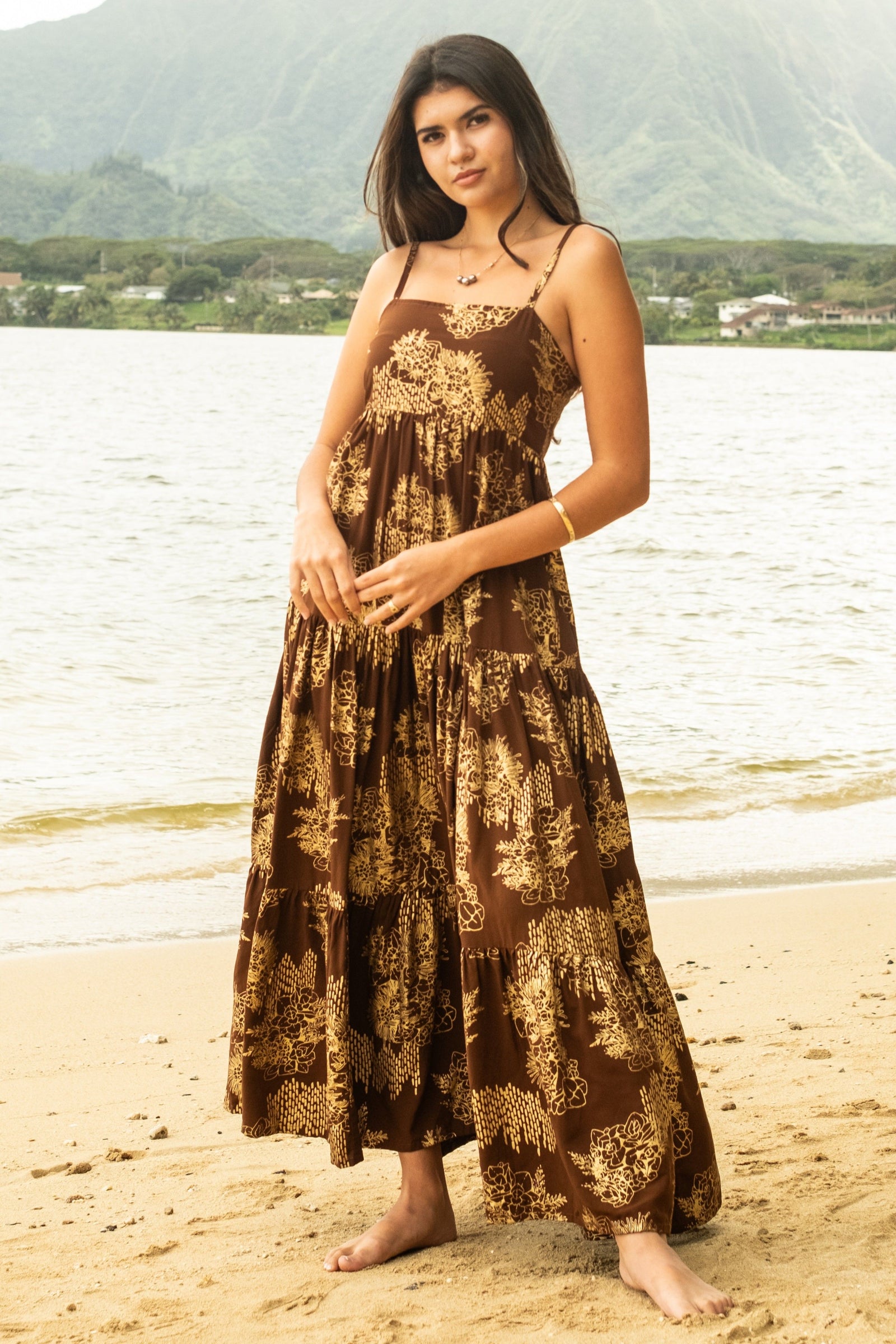 Dress Nohi Chocolate Gold Ka Ua Moaniani