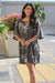 Dress Pilina Taupe Teal Ti Leaf