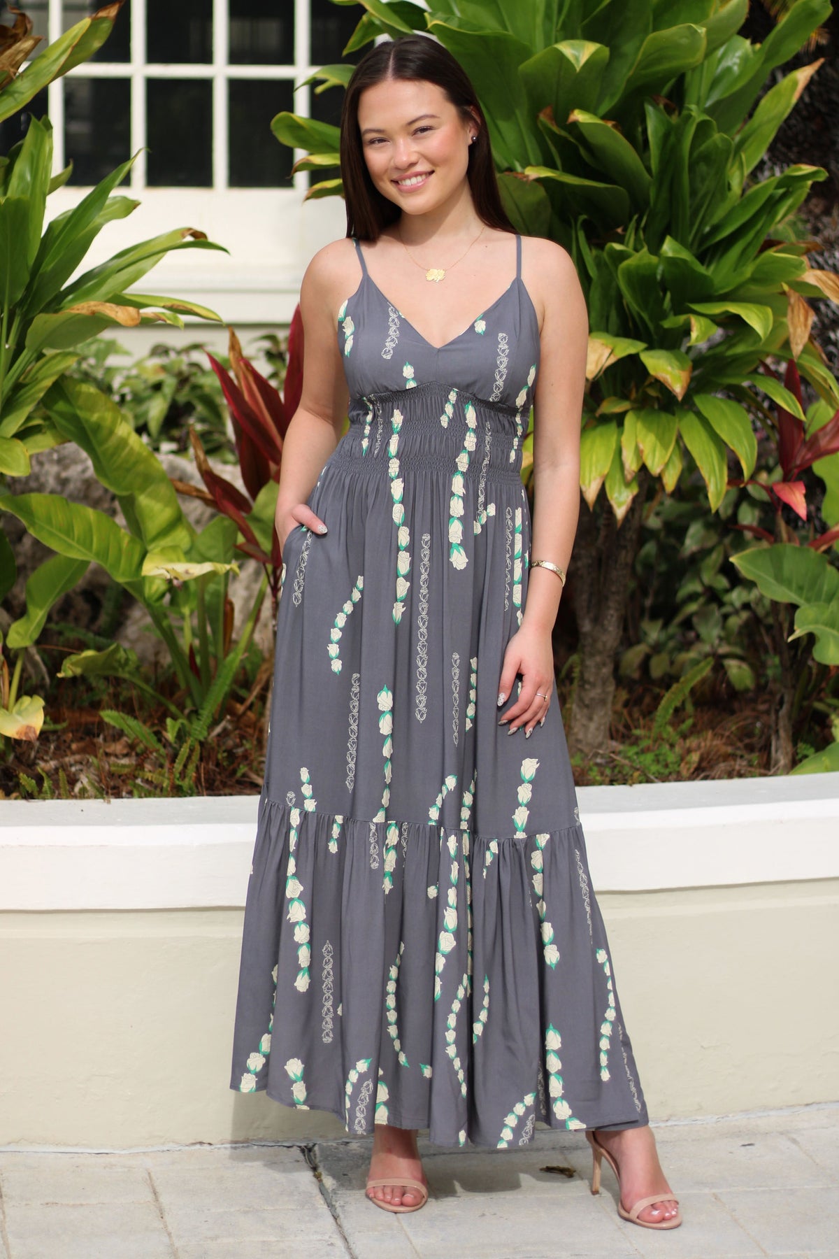 Dress Waiʻehu Taupe Lei Loke