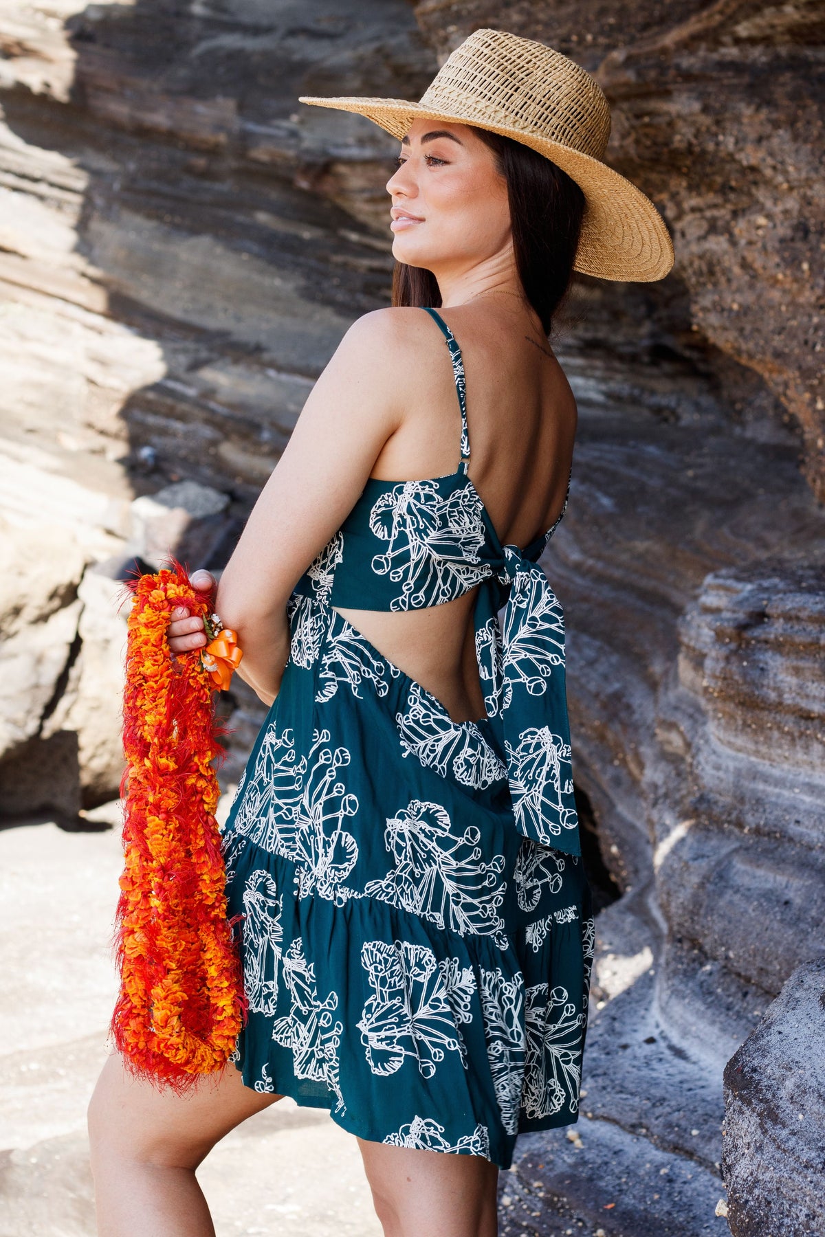 Dress 'Elua Midnight Teal ʻŌhai Aliʻi
