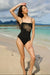 Swim One Piece Nala Black Gold Embroidered Lehua