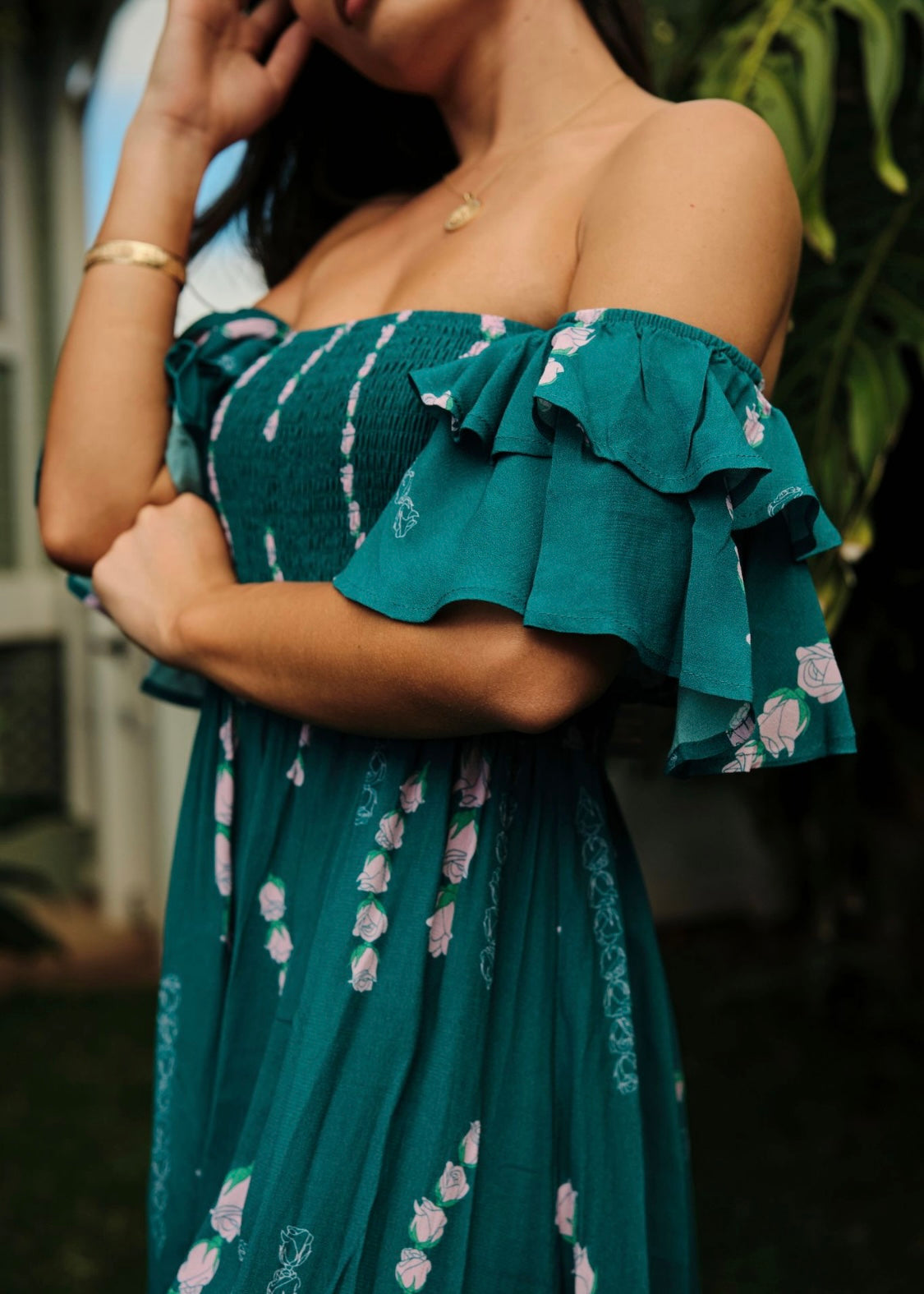 Dress Hoʻolaʻi Teal Lei Loke