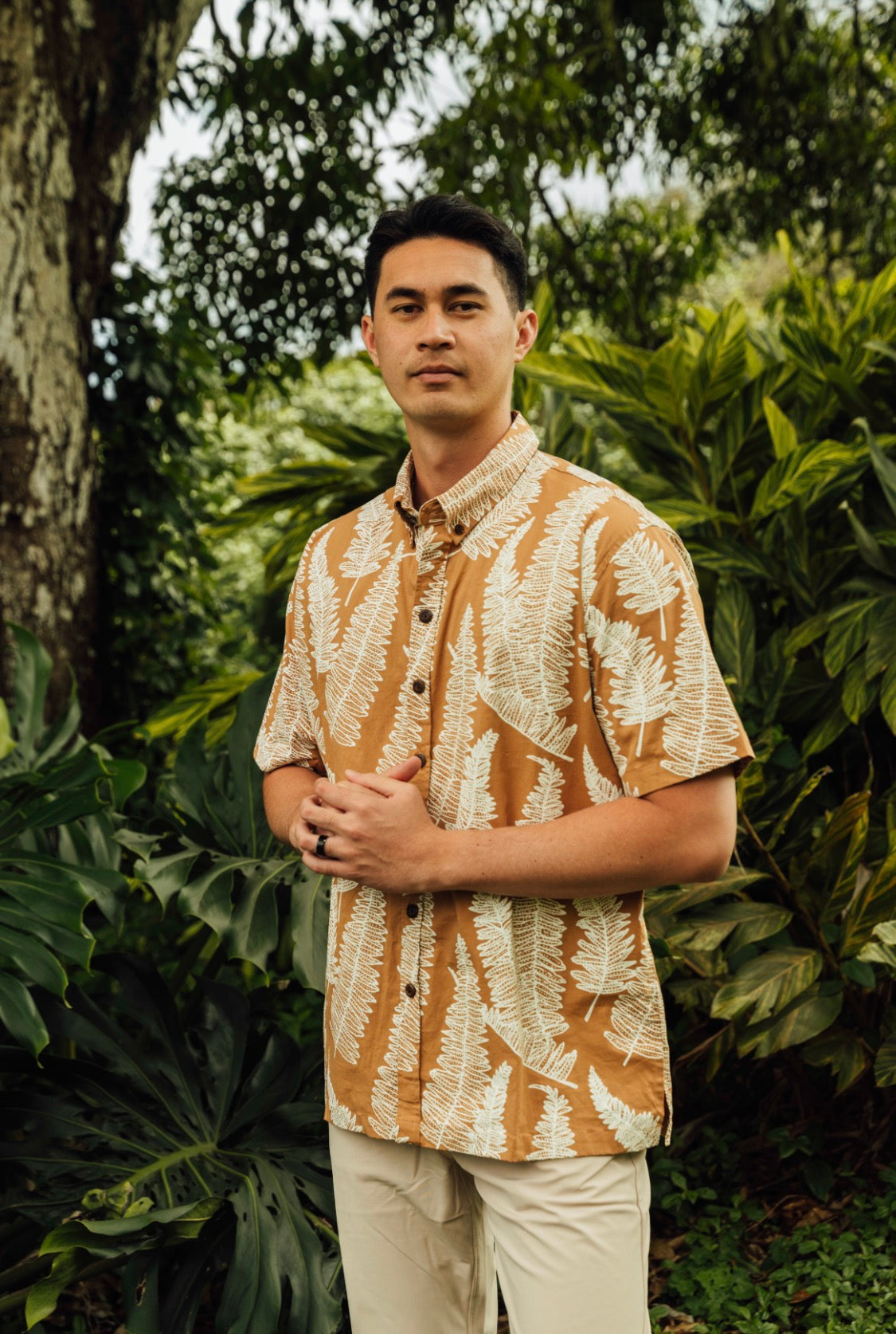 Mens Aloha Shirt Sand Kupukupu