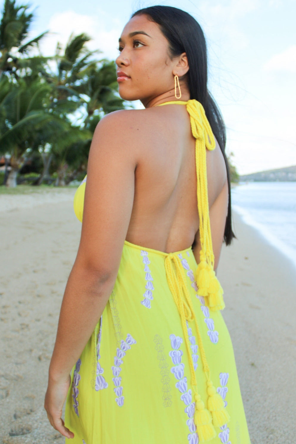 Dress Malia Yellow Lei Pua Kalaunu