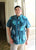 Men’s Aloha Shirt Teal Hawaiian Seashell