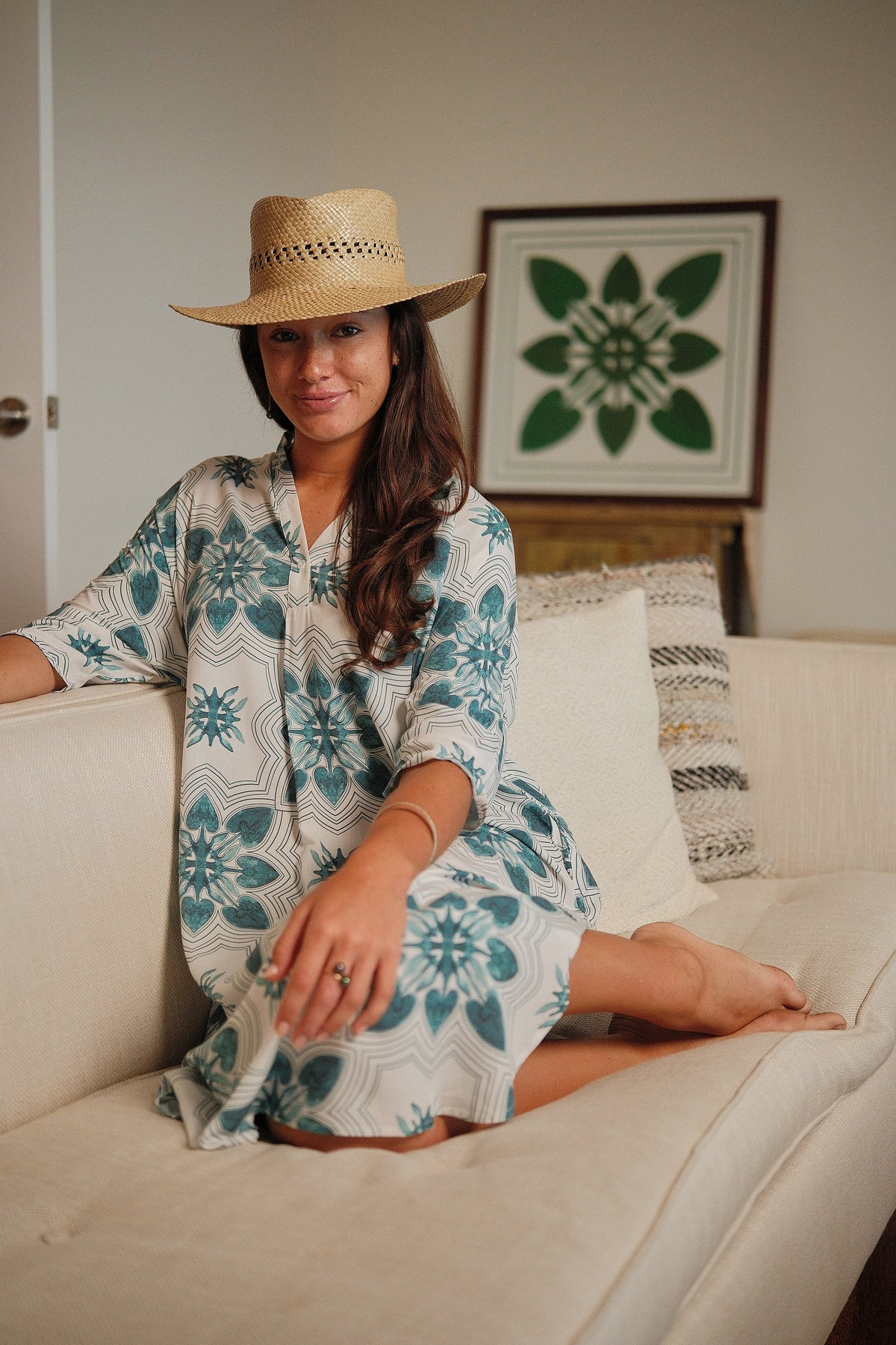 Dress Halekoa White Kalo Quilt