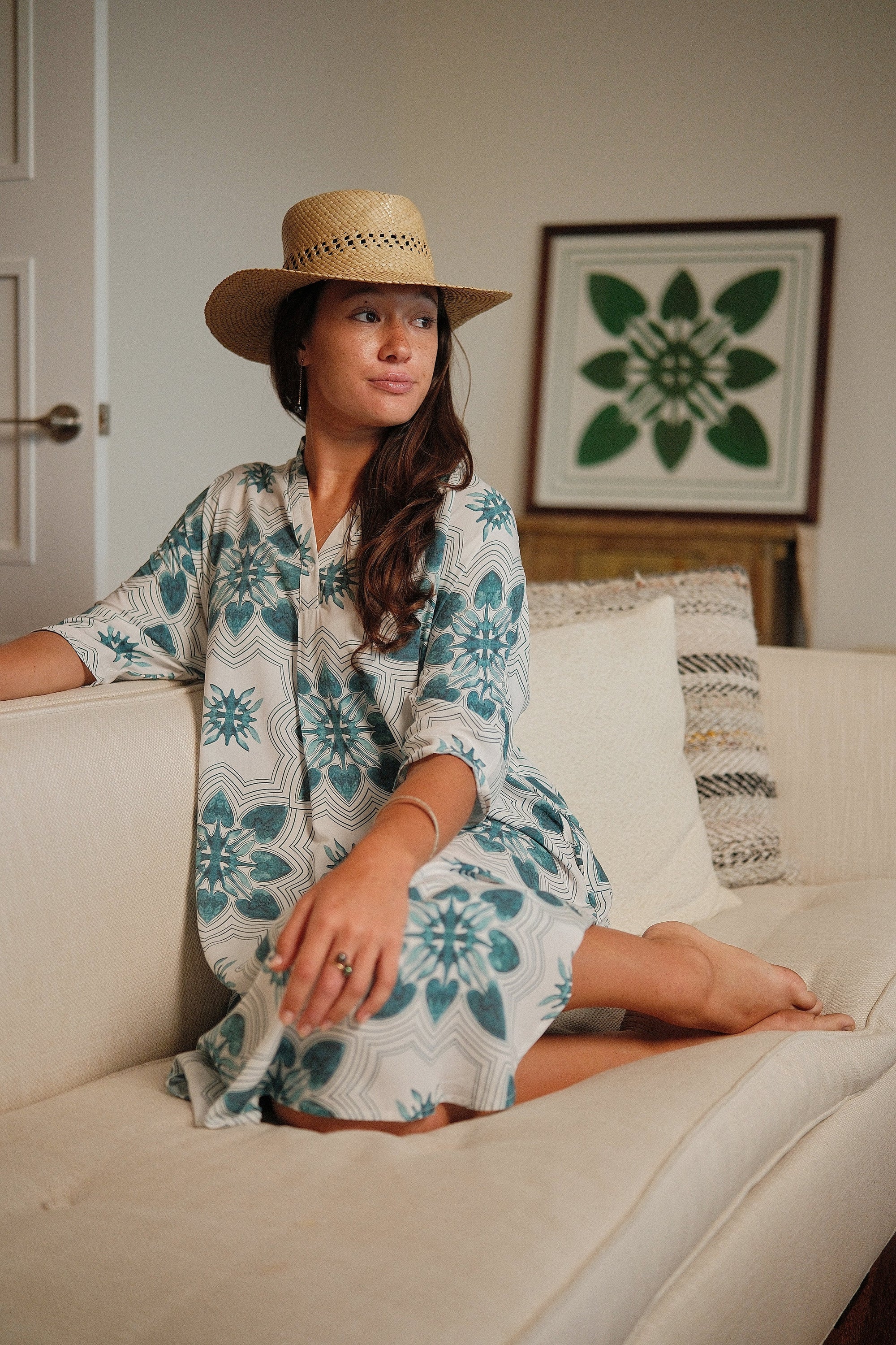Dress Halekoa White Kalo Quilt