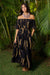 Dress Makaha Black Gold Lei Pua Kalaunu