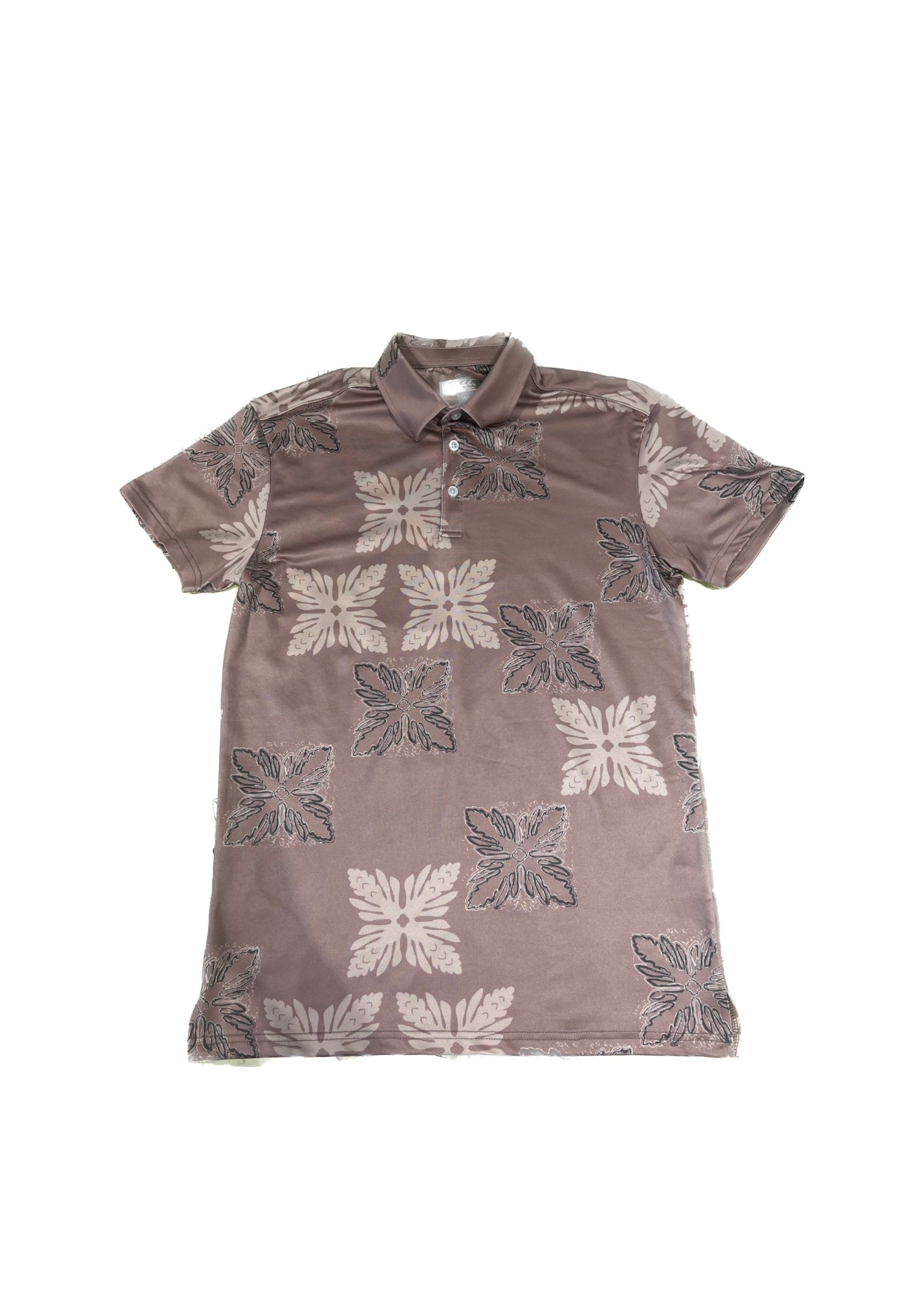 Men's Holoholo Polo Shirt in Rose Quilt - Front View | Kahulaleʻa