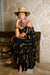 Kahulale'a - Skirt Nainoa - Black & Gold Pua Kalaunu - Side View