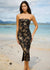 Women's Dress Leimakamae in Gold Ti Leaf & Black - Front View | Kahulaleʻa