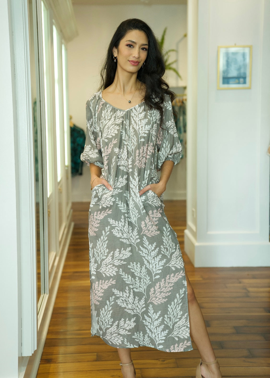Women's Dress Manoa Pala‘ā - Front View | Kahulaleʻa