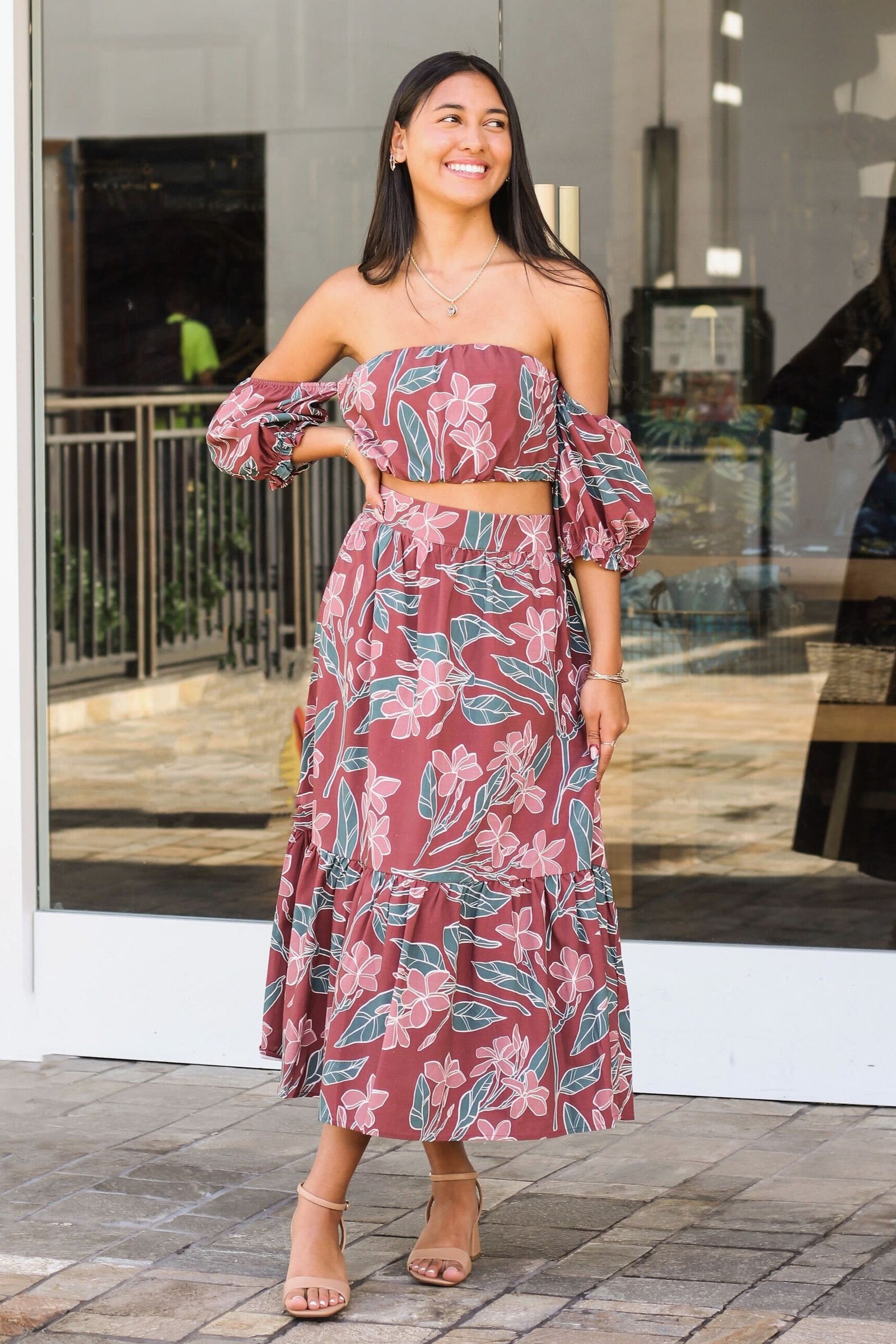 Women's Pa'ania Top & Skirt in Luana - Front View | Kahulaleʻa