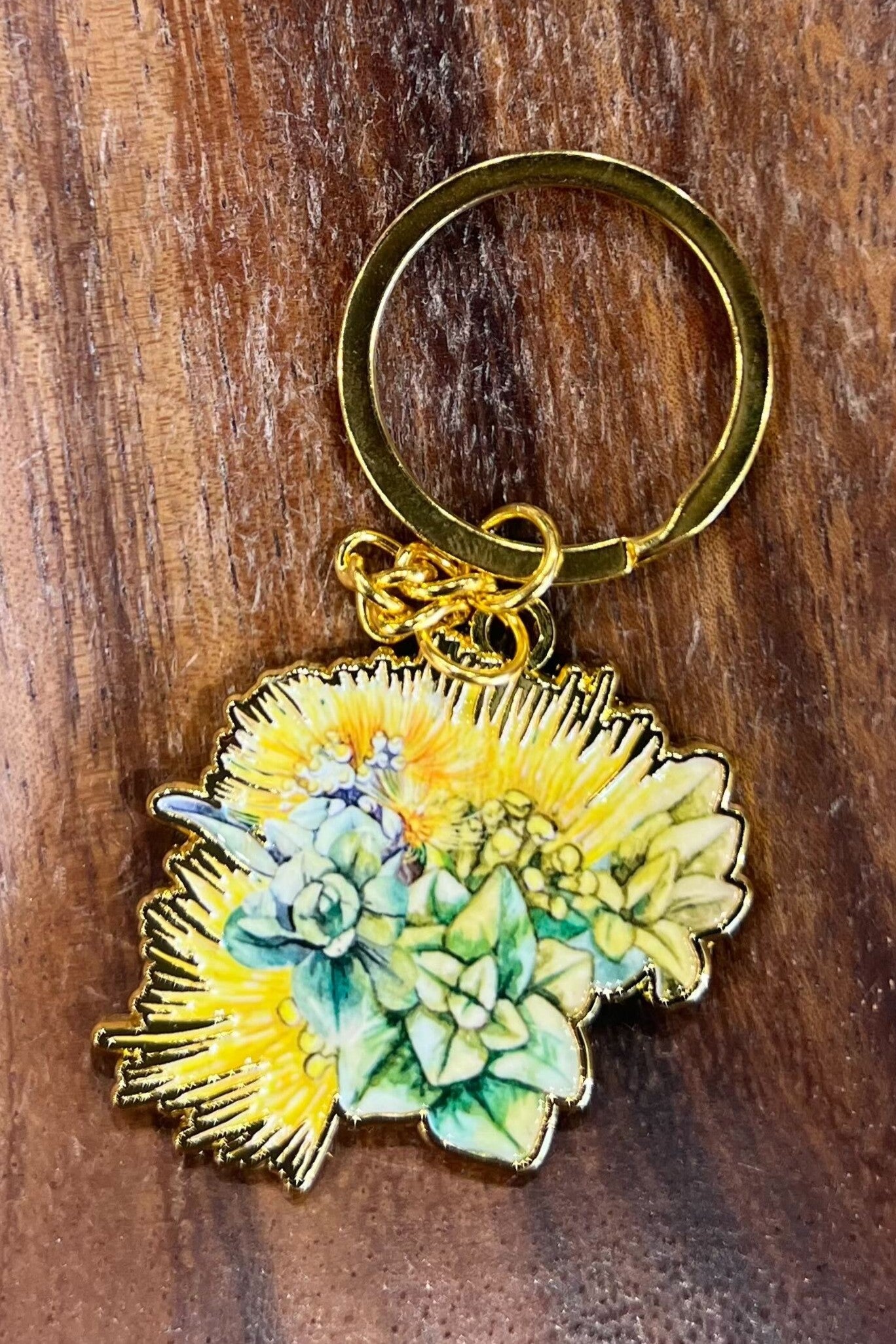 Yellow Lehua Mamo Keychain