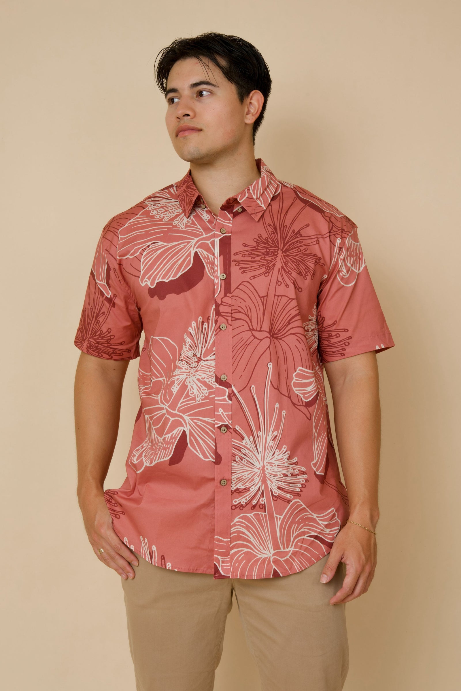 Men's Aloha Shirt Berry Kokiʻo
