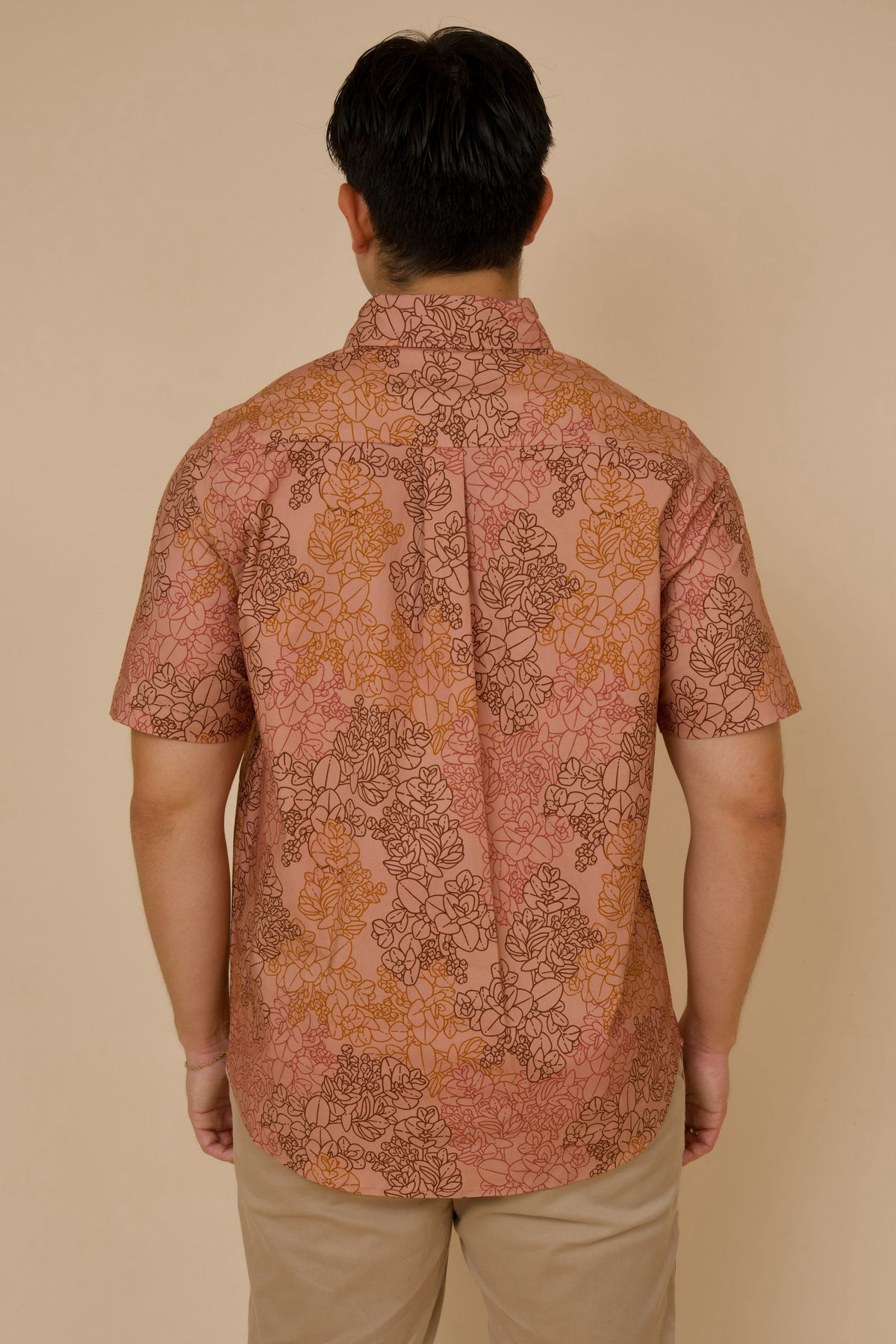 Men's Aloha Shirt Dusty Rose Liko