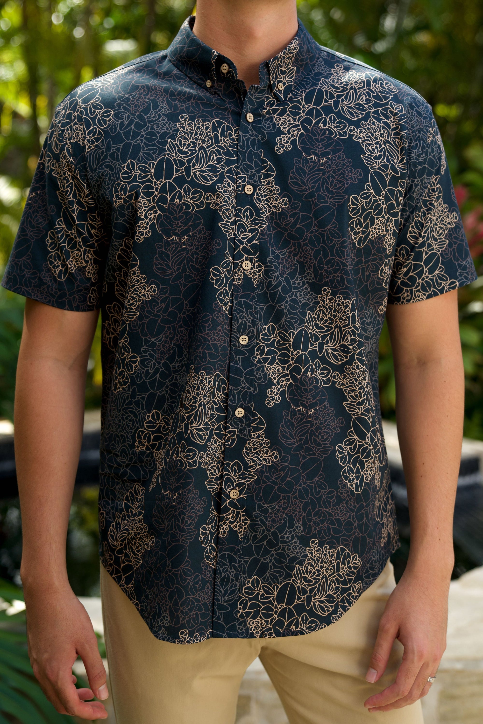 Men's Aloha Shirt Midnight Liko