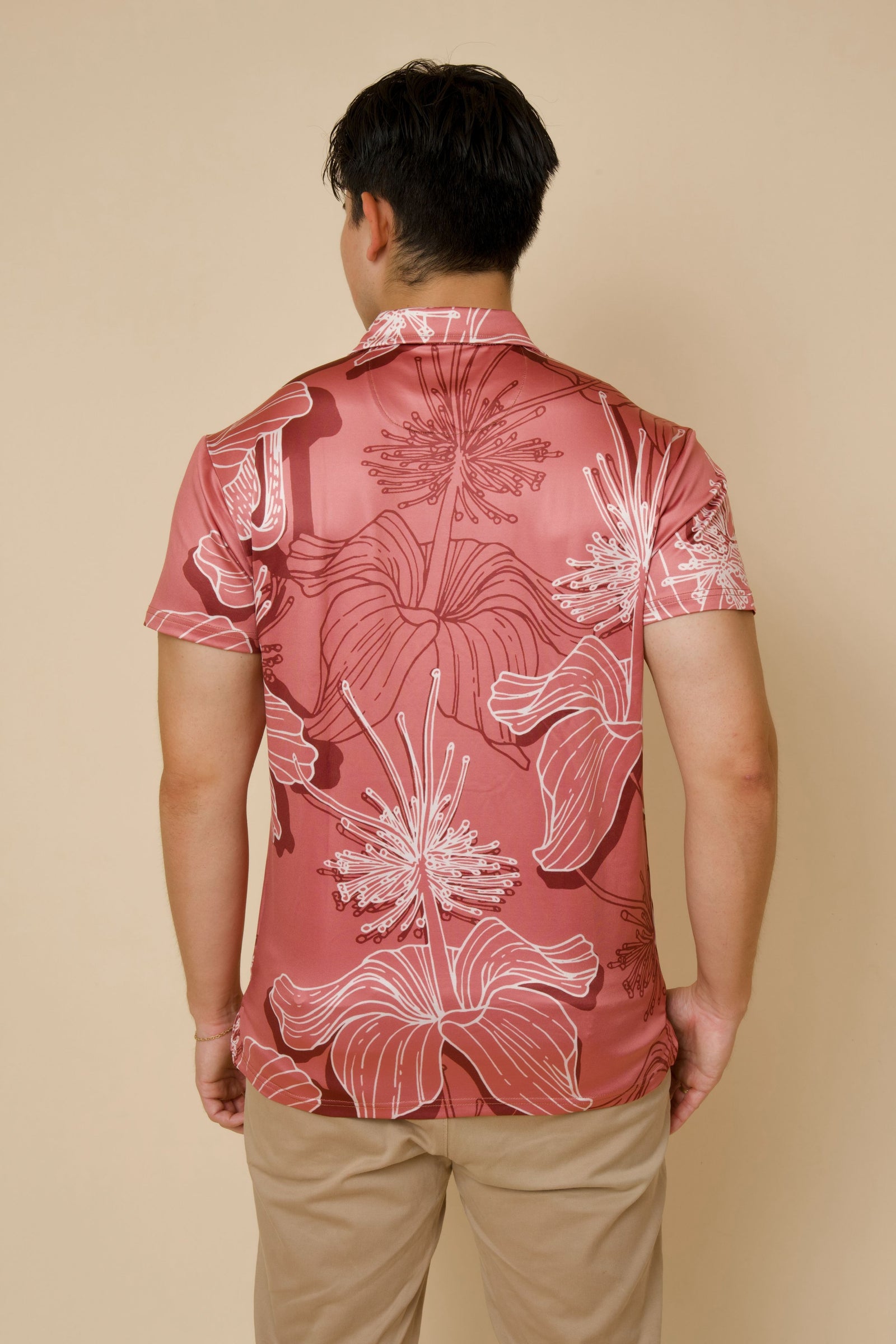 Men's Holoholo Polo Shirt Berry Kokiʻo