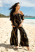 Pants Kōkeʻe Black Gold Lei Puakenikeni