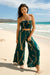 Pants Kōkeʻe Teal Gold Lei Puakenikeni