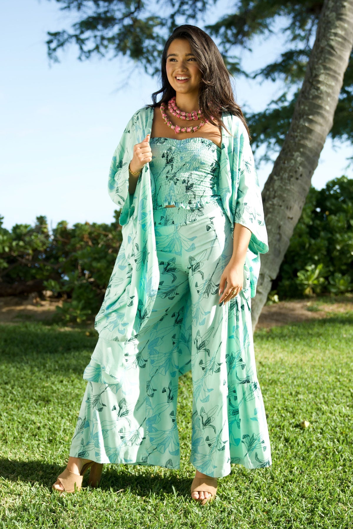 Bandeau Top Kala Aqua Tūtū's Ti Leaf